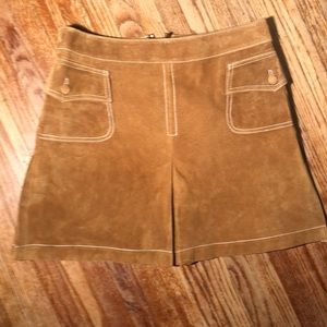 MODA International Camel Leather Skirt Size 4
